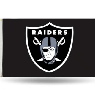 2Pcs Oakland Raiders flag NFL Standard 3' x 5' Banner Flag Single Sided - Indoor or Outdoor - Home Decor