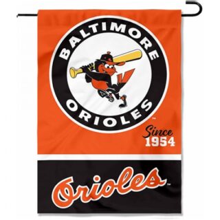 2Pcs WinCraft Baltimore Orioles Retro Vintage Throwback Double Sided Garden Flag