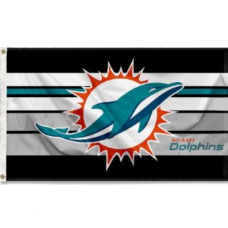 2Pcs WinCraft Miami Dolphins Retro Stripes Large 3x5 Flag