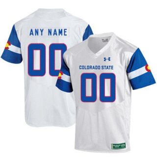 Custom Colorado State Rams Jersey Name and Number NCAA College Football White