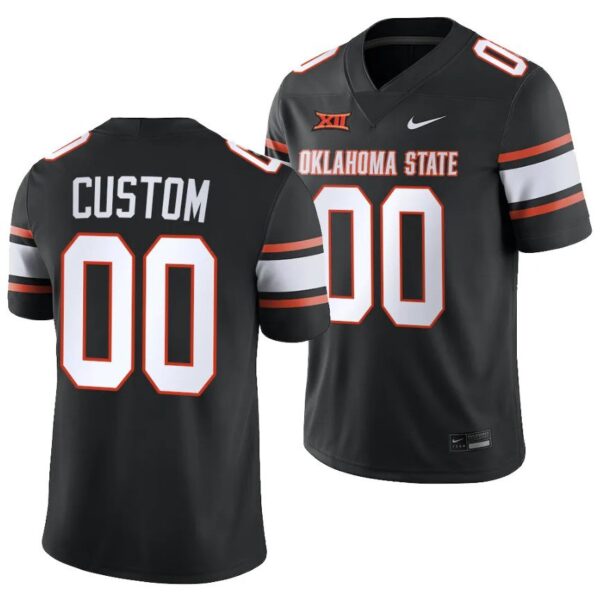 Custom Oklahoma State Cowboys Jersey Name and Number College Football 2023 Game Black