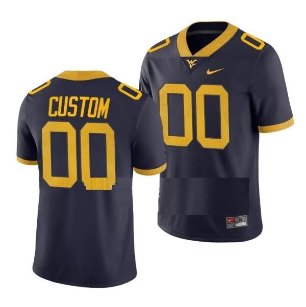 Custom West Virginia Mountaineers Jersey Name And Number College Football Navy Game Uniform