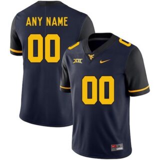Custom West Virginia Mountaineers Jersey Name and Number NCAA College Football Navy