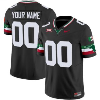 Custom Texas Longhorns Jersey Name and Number Mexico Vapor College Football Black