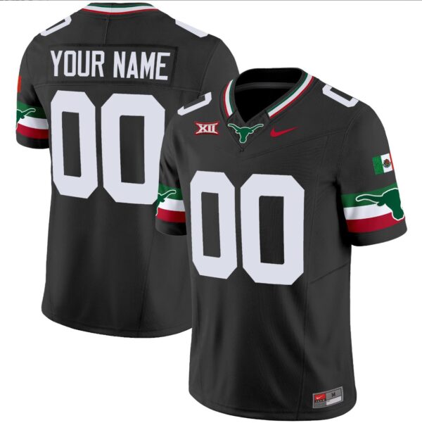 Custom Texas Longhorns Jersey Name and Number Mexico Vapor College Football Black