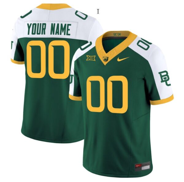 Custom Baylor Bears Jersey Name, Number Vapor Limited College Football All Stitched Green Alternate