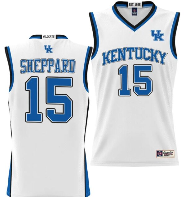 Reed Sheppard Jersey #15 Kentucky Wildcats NIL College Basketball Lightweight White