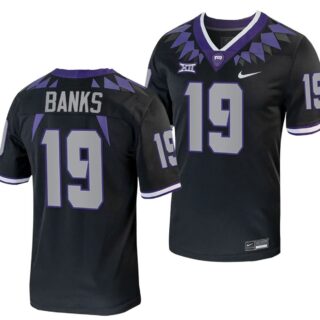 TCU Horned Frogs Shadrach Banks Jersey Alternate College Football Black Replica #19