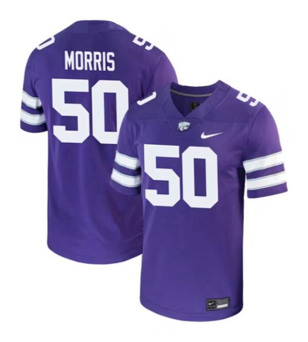 Boone Morris Jersey Purple #50 Kansas State Wildcats Game NCAA College Football