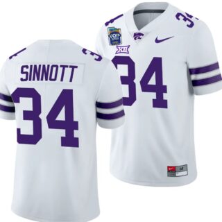 Ben Sinnott Jersey #34 Kansas State Wildcats 2023 Pop-Tarts Bowl Football White