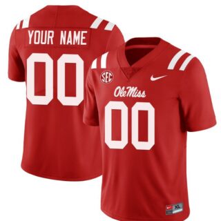 Custom Ole Miss Rebels Jersey Name and Number College Football All Stitched Red