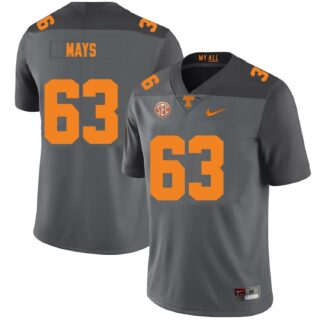Tennessee Volunteers #63 Cooper Mays Jersey College Football New Gray