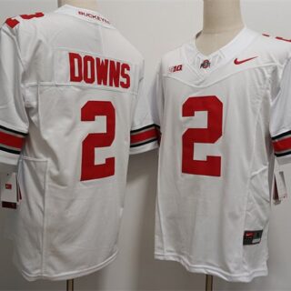 Ohio State Buckeyes #2 Caleb Downs Jersey White Limited College Football Stitched