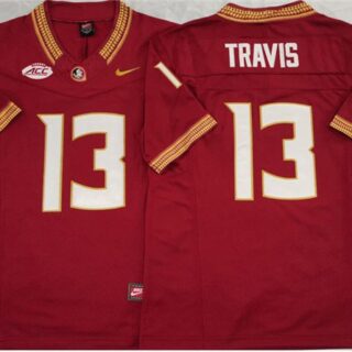 Florida State Seminoles #13 Jordan Travis Jersey Red 2023 F.U.S.E College Football Stitched