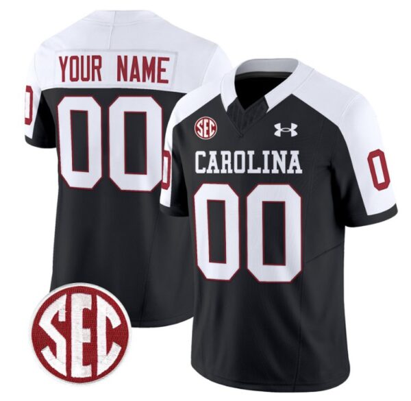 Custom South Carolina Gamecocks Jersey Name & Number Football 1980 Throwback Vapor Black Alternate