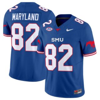 RJ Maryland Jersey #82 SMU Mustangs Icy College Football Vapor Limited Blue