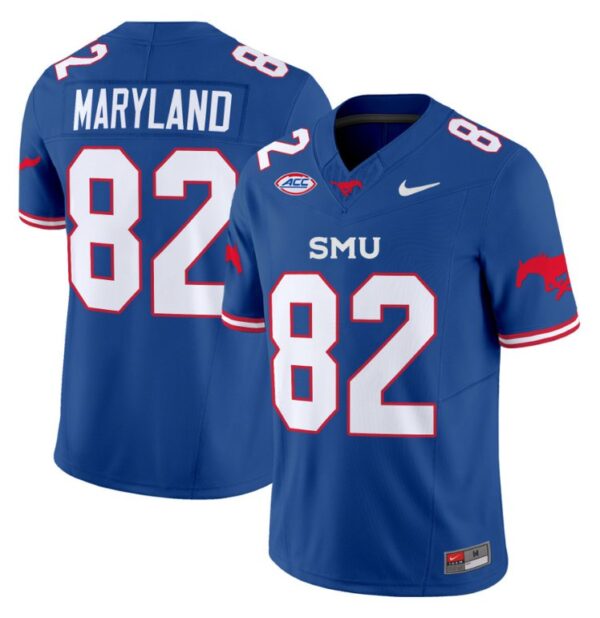 RJ Maryland Jersey #82 SMU Mustangs Icy College Football Vapor Limited Blue