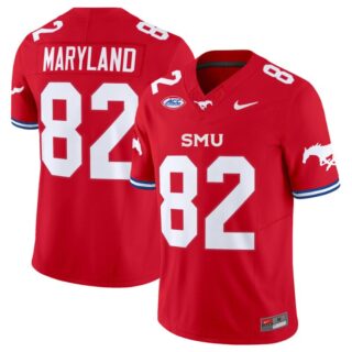 RJ Maryland Jersey #82 SMU Mustangs Icy College Football Vapor Limited Red