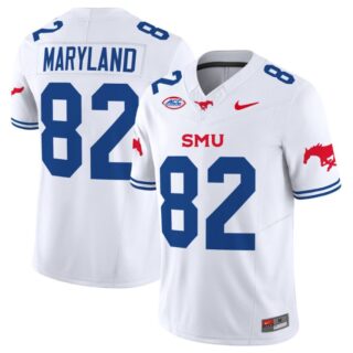 RJ Maryland Jersey #82 SMU Mustangs Icy College Football Vapor Limited White