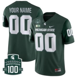 Custom Michigan State Spartans Jersey Name and Number College Football Green Alternate Stitched