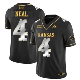 Devin Neal Jersey #4 Kansas Jayhawks Blackhawk Gold Vapor Football Black Limited