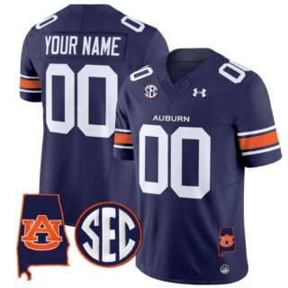 Custom Auburn Tigers Jersey Name and Number SEC Patch Vapor Limited College Football Navy