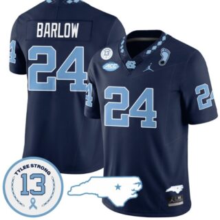 Darwin Barlow Jersey #24 North Carolina Tar Heels Vapor College Football Stitched Navy