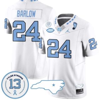 Darwin Barlow Jersey #24 North Carolina Tar Heels Vapor College Football Stitched White