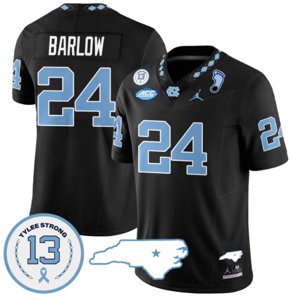Darwin Barlow Jersey #24 North Carolina Tar Heels Vapor College Football Stitched Black