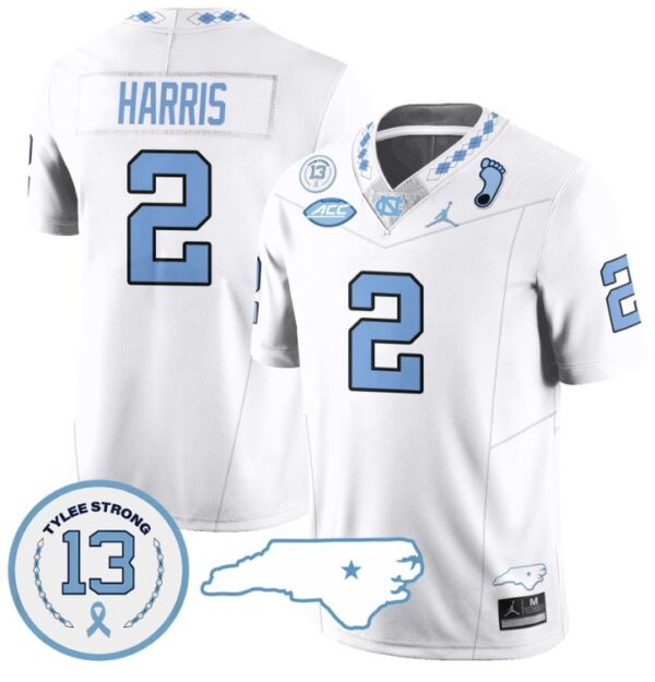 Jakeen Harris Jersey #2 North Carolina Tar Heels Vapor College Football Stitched White