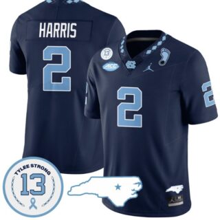 Jakeen Harris Jersey #2 North Carolina Tar Heels Vapor College Football Stitched Navy