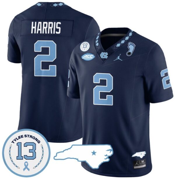 Jakeen Harris Jersey #2 North Carolina Tar Heels Vapor College Football Stitched Navy