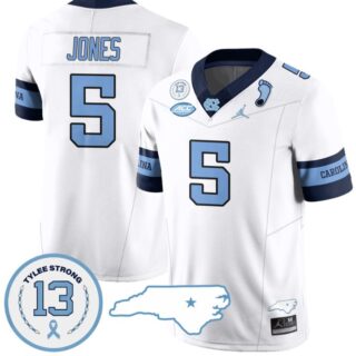 JJ Jones Jersey #5 North Carolina Tar Heels Vapor College Football Stitched Alternate White