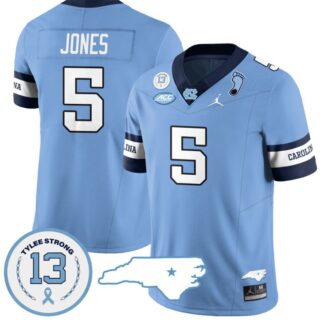 JJ Jones Jersey #5 North Carolina Tar Heels Vapor College Football Stitched Alternate BLue