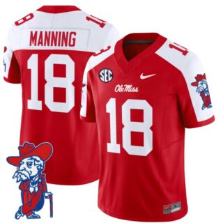 Archie Manning Jersey #18 Ole Miss Rebels Vapor Limited College Football Stitched Red Alternate