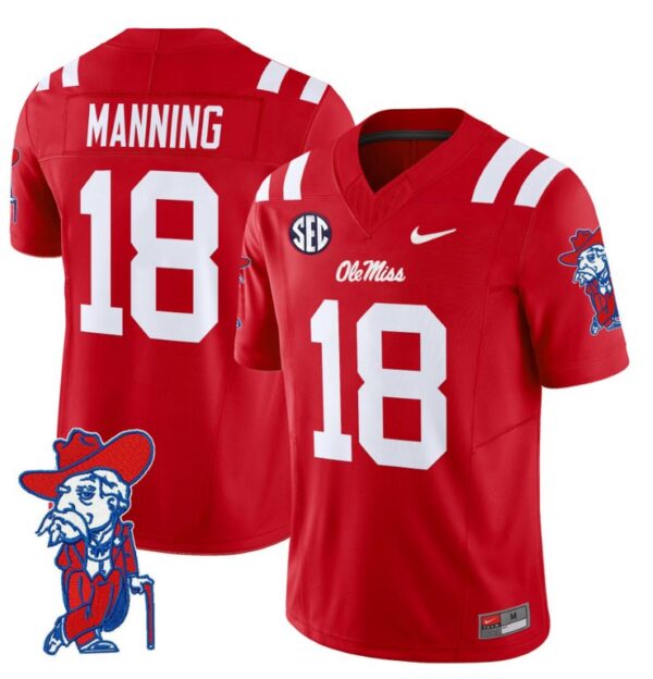 Archie Manning Jersey #18 Ole Miss Rebels Vapor Limited College Football Stitched Red