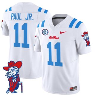 Chris Paul Jr Jersey #11 Ole Miss Rebels Vapor Limited College Football Stitched 2024 White