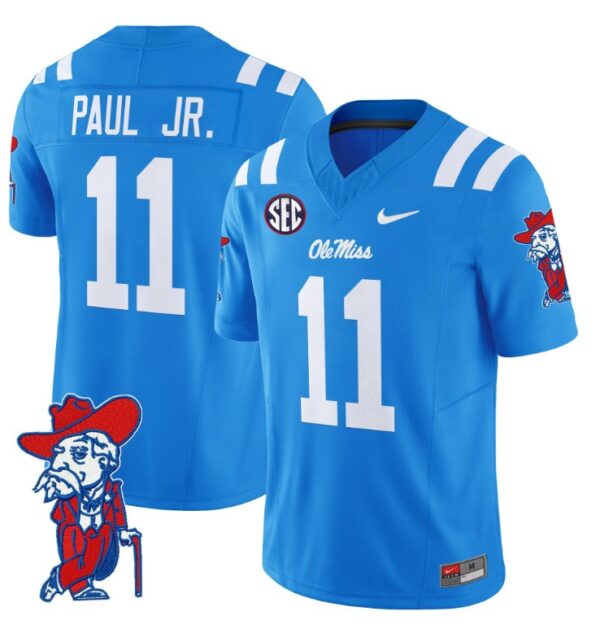 Chris Paul Jr Jersey #11 Ole Miss Rebels Vapor Limited College Football Stitched Powder Blue