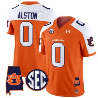 Damari Alston Jersey #0 Auburn Tigers SEC Patch Vapor Limited College Football Orange Alternate