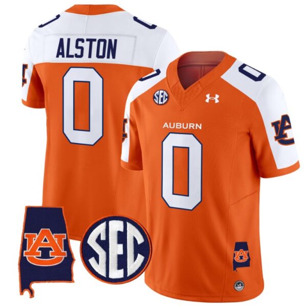 Damari Alston Jersey #0 Auburn Tigers SEC Patch Vapor Limited College Football Orange Alternate