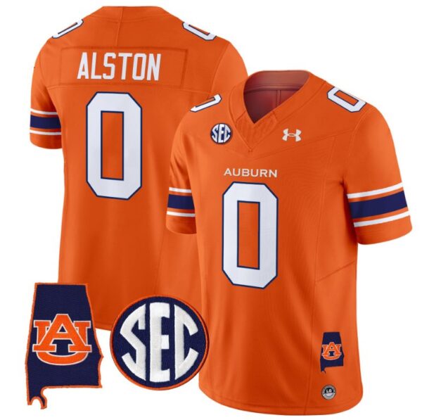 Damari Alston Jersey #0 Auburn Tigers SEC Patch Vapor Limited College Football Stitched Orange