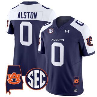 Damari Alston Jersey #0 Auburn Tigers SEC Patch Vapor Limited College Football Navy Alternate