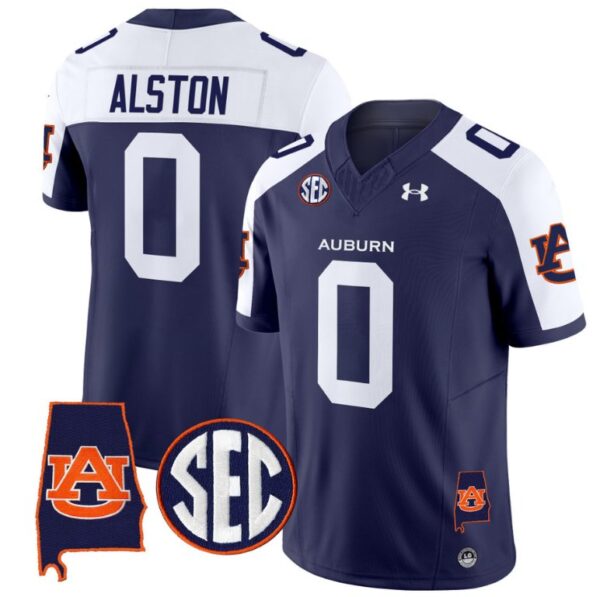 Damari Alston Jersey #0 Auburn Tigers SEC Patch Vapor Limited College Football Navy Alternate