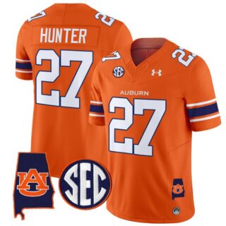 Jarquez Hunter Jersey #27 Auburn Tigers SEC Patch Vapor Limited College Football Stitched Orange