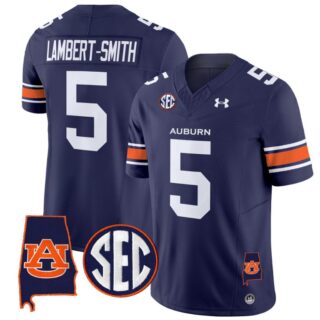 Lambert Smith Jersey #5 Auburn Tigers SEC Patch Vapor Limited College Football Stitched Navy