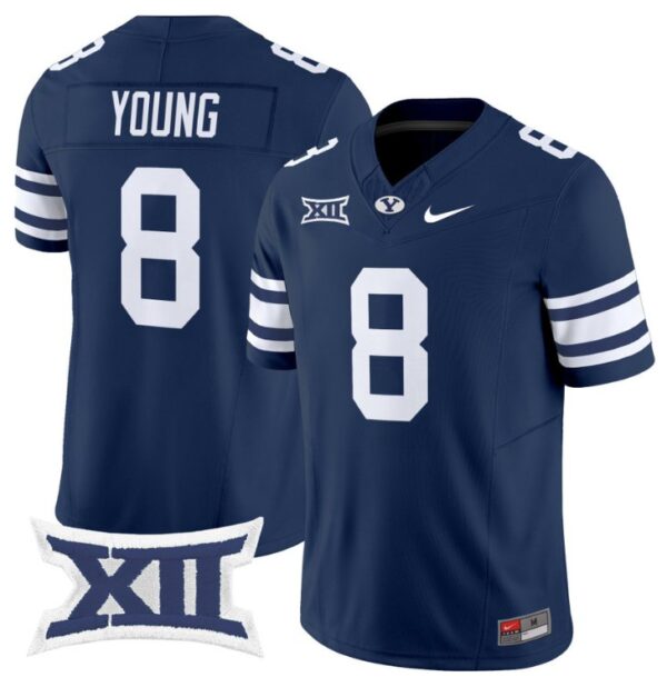 Steve Young Jersey #8 BYU Cougars Vapor Limited College Football Stitched Navy