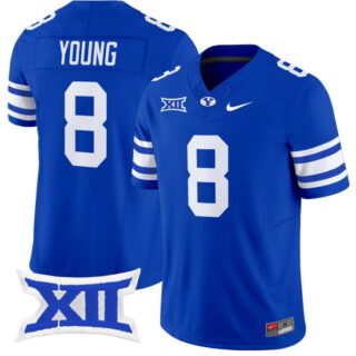 Steve Young Jersey #8 BYU Cougars Vapor Limited College Football Stitched Royal