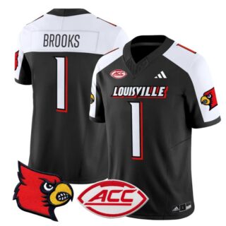 Ja'Corey Brooks Jersey #1 Louisville Cardinals Vapor Football Stitched Black Alternate