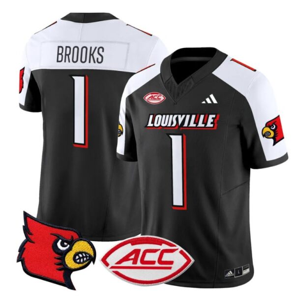 Ja'Corey Brooks Jersey #1 Louisville Cardinals Vapor Football Stitched Black Alternate