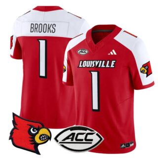Ja'Corey Brooks Jersey #1 Louisville Cardinals Vapor Football Stitched Red Alternate